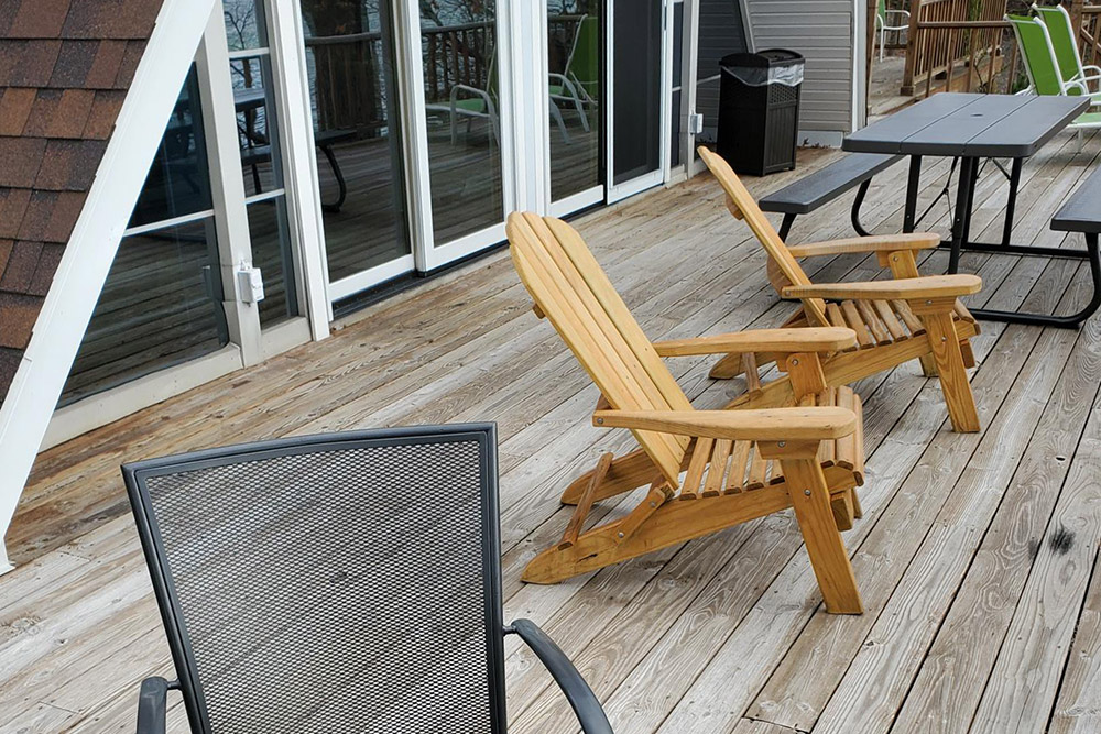 Lakefront Chalet deck