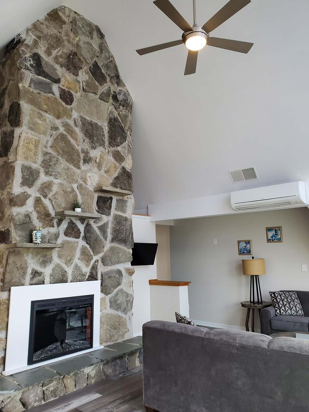 Lakefront Chalet living room