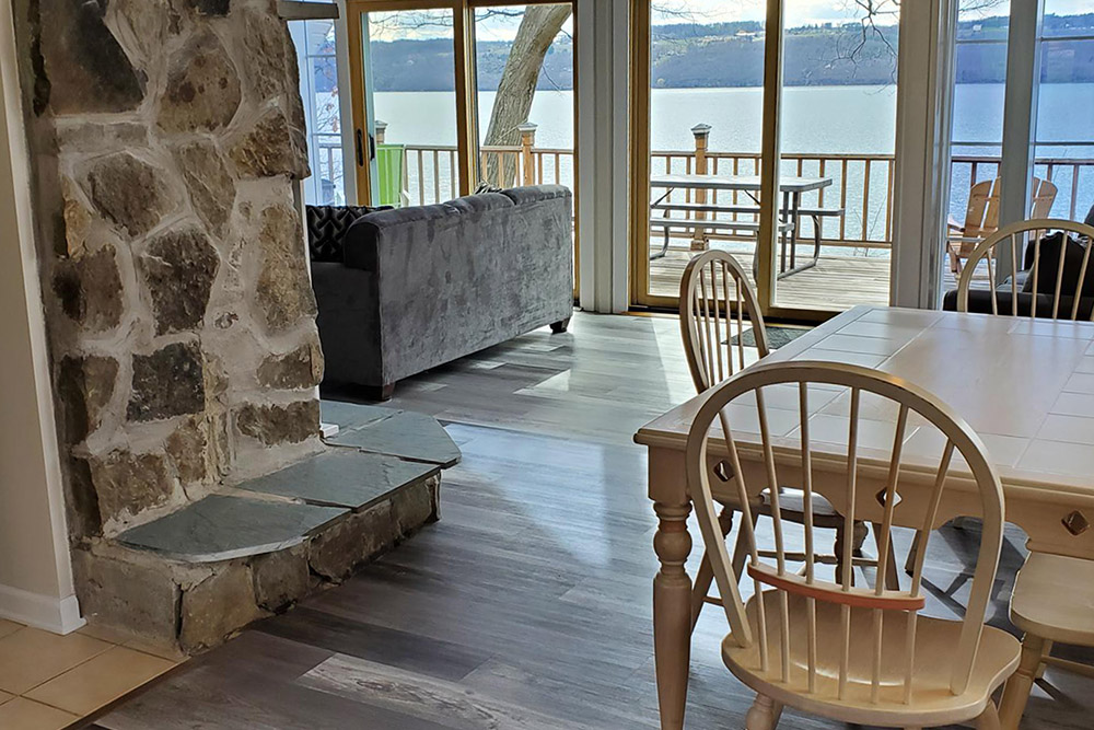 Lakefront Chalet living room