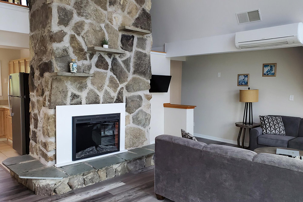 Lakefront Chalet living room