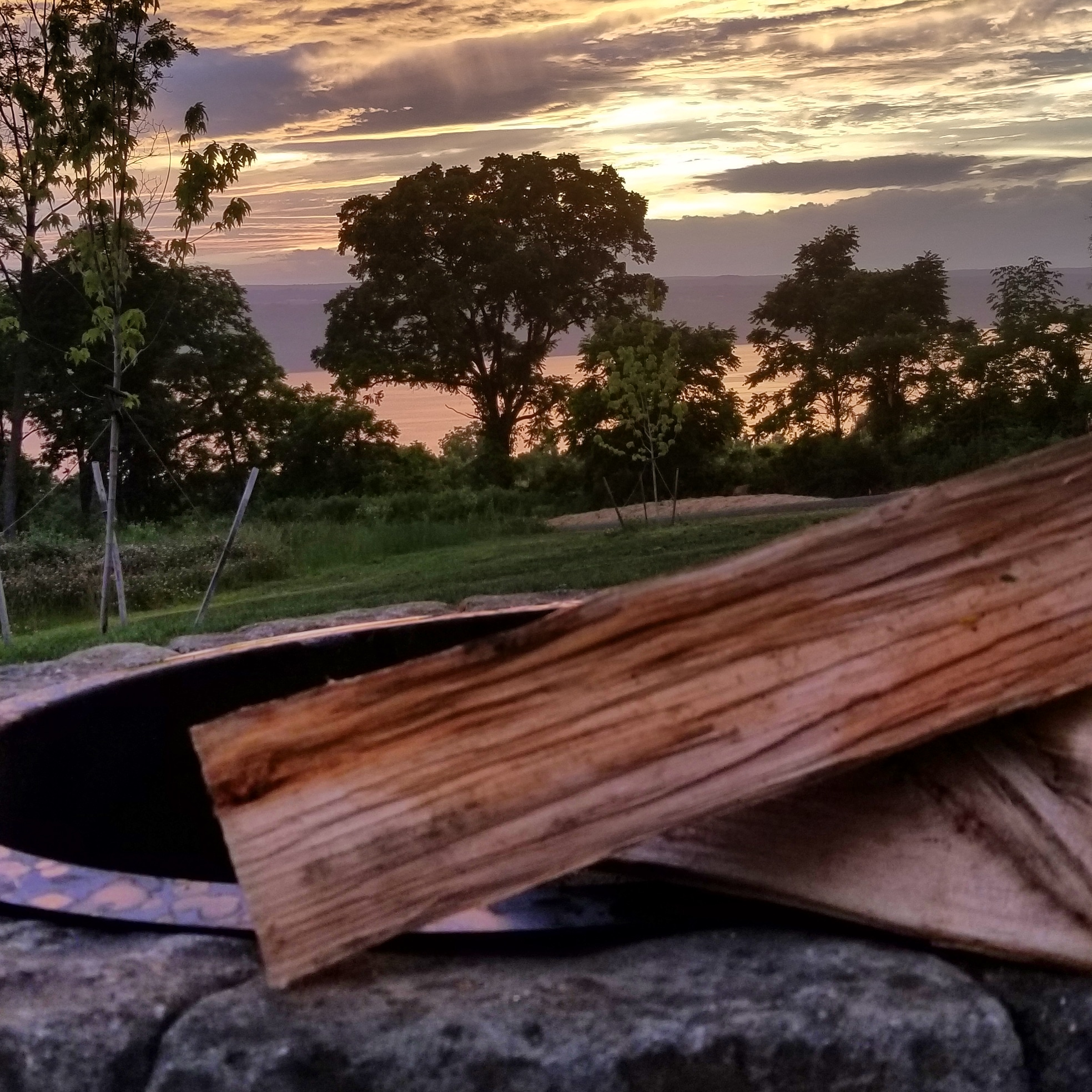 fire pit sunset