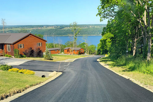 top of paved driveway